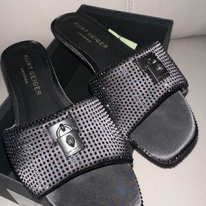 Kurt geiger black rhinestone sandals
